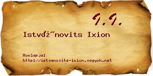 Istvánovits Ixion névjegykártya